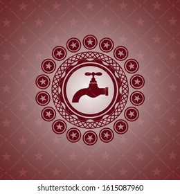 tap icon inside retro style red emblem