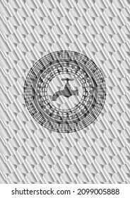 icono de punteo dentro de la placa brillante de plata. Patrón de escalas. Ilustración vectorial. Detallado. 