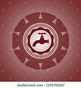 tap icon inside vintage red emblem