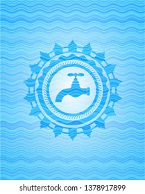 tap icon inside water concept emblem.