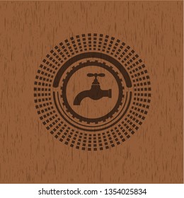 tap icon inside wood emblem. Retro