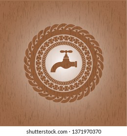 tap icon inside wood emblem. Retro