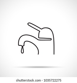 Tap icon. Tap icon isolated on white background. Working tool icon sign symbol. Single line art style.