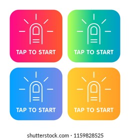 Tap icon line design in the gradient colored circles. UI, UX web design elements. Web icons set. 