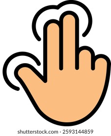 Tap Icon Lineal Color Vector Illustration
