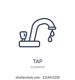 Tap icon. Tap linear symbol design from Cleaning collection. Simple outline element vector illustration on white background.
