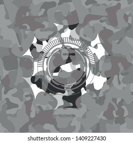 tap icon on grey camouflage texture