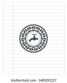 tap icon with pencil strokes. Vector Illustration. Detailed.