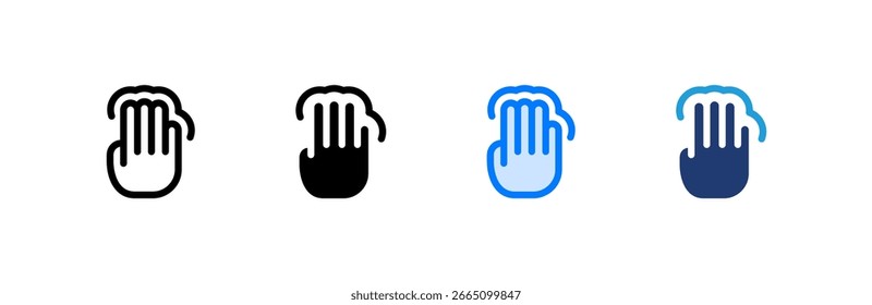 Toque el conjunto de iconos de colección de estilos múltiples. Ilustración vectorial.