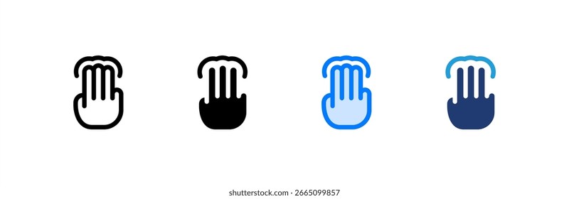 Toque el conjunto de iconos de colección de estilos múltiples. Ilustración vectorial.