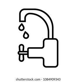 tap icon. Simple outline tap vector icon. On white background.
