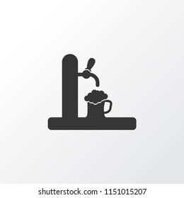 Tap icon symbol. Premium quality isolated beer spilling element in trendy style.