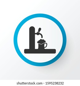 Tap icon symbol. Premium quality isolated beer spilling element in trendy style.