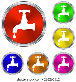 tap icon - vector glossy colourful buttons