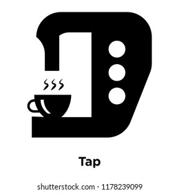 Tap icon vector isolated on white background, logo concept of Tap sign on transparent background, filled black symbol