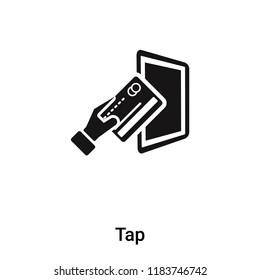 Tap icon vector isolated on white background, logo concept of Tap sign on transparent background, filled black symbol