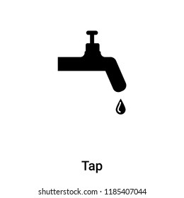 Tap icon vector isolated on white background, logo concept of Tap sign on transparent background, filled black symbol