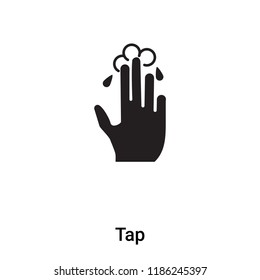 Tap icon vector isolated on white background, logo concept of Tap sign on transparent background, filled black symbol