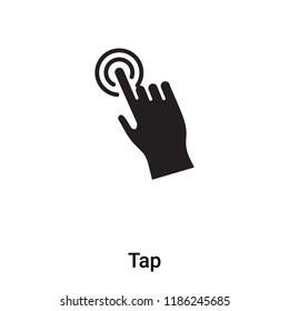 Tap icon vector isolated on white background, logo concept of Tap sign on transparent background, filled black symbol