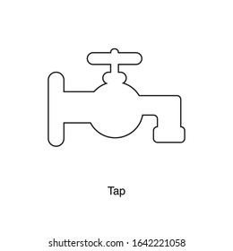 Tap icon vector on white background. Black icon illustration