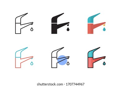 tap icon vector with six different style design. isolated on white background