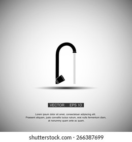 Tap icon with water drop. Vector eps 10