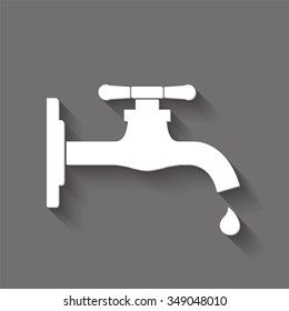 tap icon with water drop vector icon with shadow