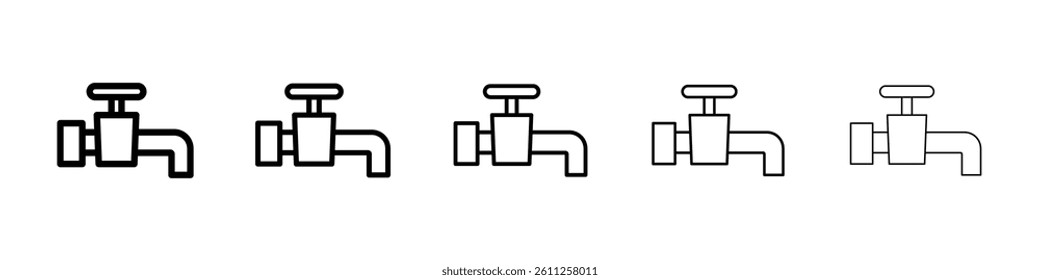 Tap icons vector set in different stroke line style