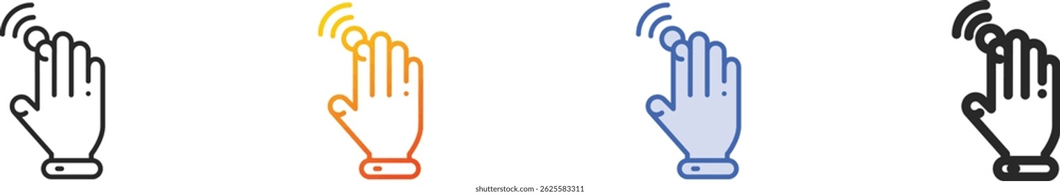 tap icon.Thin Linear, Gradient, Blue Stroke and bold Style Design Isolated On White Background