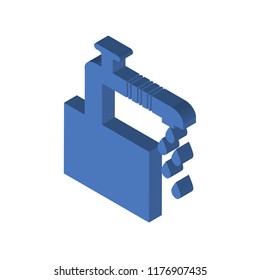 Tap isometric left top view 3D icon