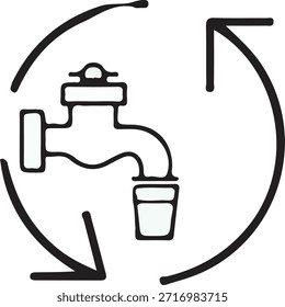Tippen Sie auf Leck Vektorkontur Symboldesign