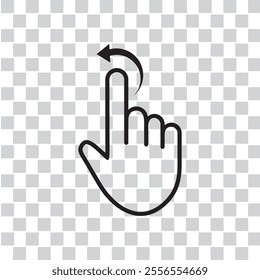 tap to left icon , gesture to left icon