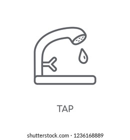 Tap linear icon. Modern outline Tap logo concept on white background from cleaning collection. Suitable for use on web apps, mobile apps and print media.