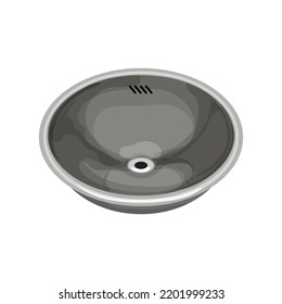 Tap Metal Sink Cartoon. Tap Metal Sink Sign. Isolated Symbol Vector Illustration