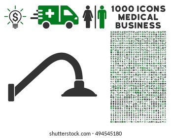 Tap Mixer icon with 1000 medical commerce green and gray vector pictograms. Design style is flat bicolor symbols, white background.