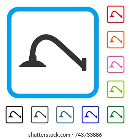 Tap Mixer icon. Flat gray iconic symbol inside a blue rounded rectangular frame. Black, gray, green, blue, red, orange color versions of Tap Mixer vector. Designed for web and app interfaces.