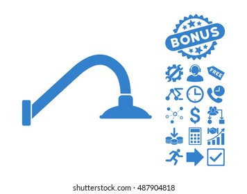 Tap Mixer pictograph with bonus icon set. Vector illustration style is flat iconic symbols, cobalt color, white background.