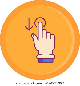 Tap and Move Down Line vector Icon Design