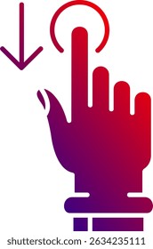 Tap and Move Down Line vector Icon Design