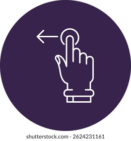 Tap and Move Left Line vector Icon Design
