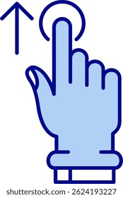 Tap and Move Up Line vector Icon Design
