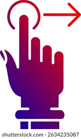 Tap and Move Right Line vector Icon Design