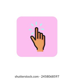 Tap with one finger line icon. Hand, index finger, click. Gesture concept. Can be used for topics like guidance, web interface, app.