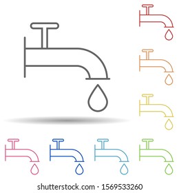 Tap outline in multi color style icon. Simple thin line, outline vector of ecology icons for ui and ux, website or mobile application