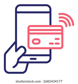 Toque Para Pagar Ícone Ilustração Do Vetor De Cor