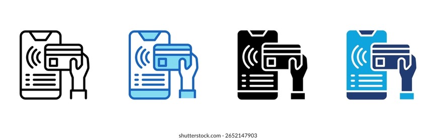 Tap Pay icon Multi Style Vector Illustration