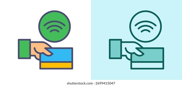 Toca el ícono de pago Ilustración vectorial whitegreen