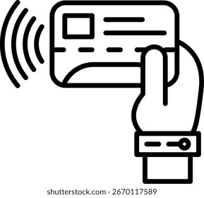 Toque para pagar Diseño de íconos de Vector de línea