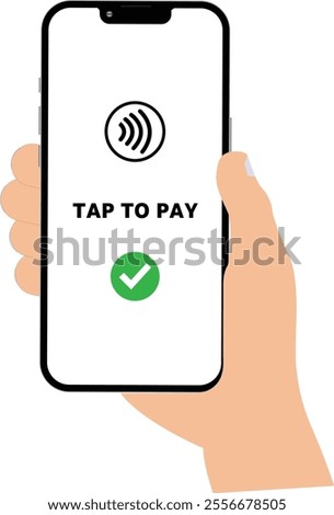 Tap to pay in Mobile, NFC payment icon, Contactless payment, Phone wireless pay, NFC technology in Mobile, card Payment icon, smartphone payment