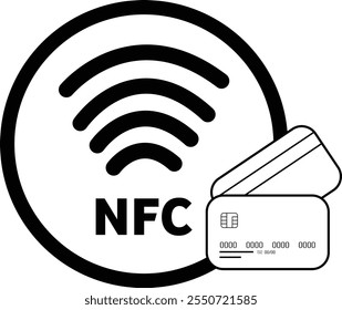 Tap to pay sign, NFC payment icon, Contactless payment, wireless pay icon, NFC technology, card Payment icon, smartphone payment